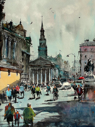 Original art for sale at UGallery.com | Morning in Trafalgar by Maximilian Damico | $700 | watercolor painting | 15' h x 11' w | photo 1