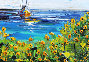 Original art for sale at UGallery.com | Sailing in Monterey by Lisa Elley | $300 | oil painting | 8' h x 10' w | photo 4