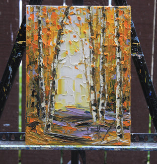 Original art for sale at UGallery.com | Fall in to Autumn by Lisa Elley | $300 | oil painting | 12' h x 9' w | photo 2