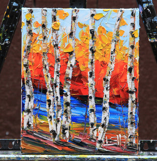 Original art for sale at UGallery.com | Simply Birch by Lisa Elley | $300 | oil painting | 10' h x 8' w | photo 3