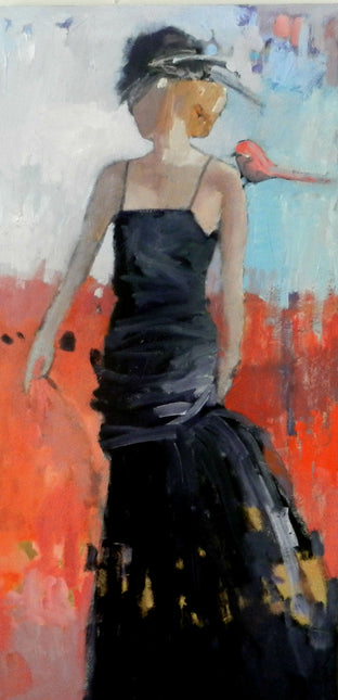 Original art for sale at UGallery.com | Bird on Shoulder by Mary Pratt | $2,825 | oil painting | 48' h x 24' w | photo 1