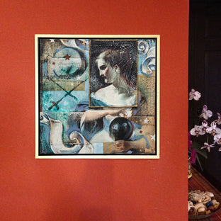 Original art for sale at UGallery.com | Black Magic Eight Ball by Darlene McElroy | $550 | mixed media artwork | 12' h x 12' w | photo 3