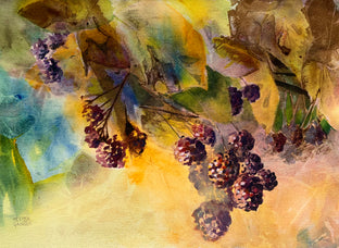 Original art for sale at UGallery.com | Blackberries by Melissa Gannon | $325 | mixed media artwork | 11' h x 15' w | photo 1