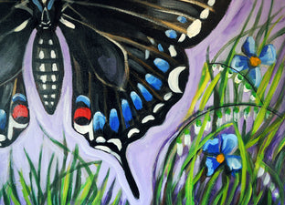 Black Butterfly by Kira Yustak acrylic painting UGallery