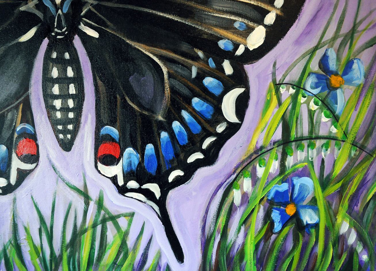 Black Butterfly by Kira Yustak |  Closeup View of Artwork 