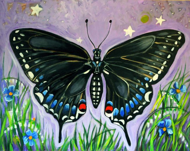 Black Butterfly by Kira Yustak - acrylic painting | UGallery