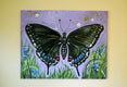 Original art for sale at UGallery.com | Black Butterfly by Kira Yustak | $975 | acrylic painting | 22' h x 28' w | thumbnail 3
