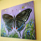 Original art for sale at UGallery.com | Black Butterfly by Kira Yustak | $975 | acrylic painting | 22' h x 28' w | thumbnail 2