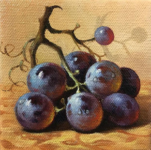 Original art for sale at UGallery.com | Black Grape by Nikolay Rizhankov | $75 | oil painting | 4' h x 4' w | photo 1