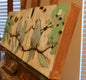 Original art for sale at UGallery.com | Blue Birds by Mary Pratt | $400 | oil painting | 8' h x 24' w | thumbnail 4