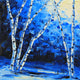 Original art for sale at UGallery.com | Blue Birches ll by Lisa Elley | $400 | oil painting | 12' h x 12' w | thumbnail 4