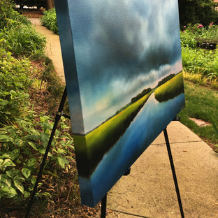 Blue Clouds Marsh by Nancy Hughes Miller |  Side View of Artwork 