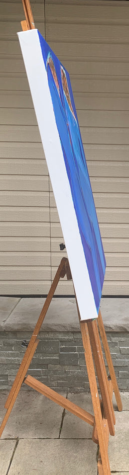 Blue Dance by Robin Okun |  Side View of Artwork 