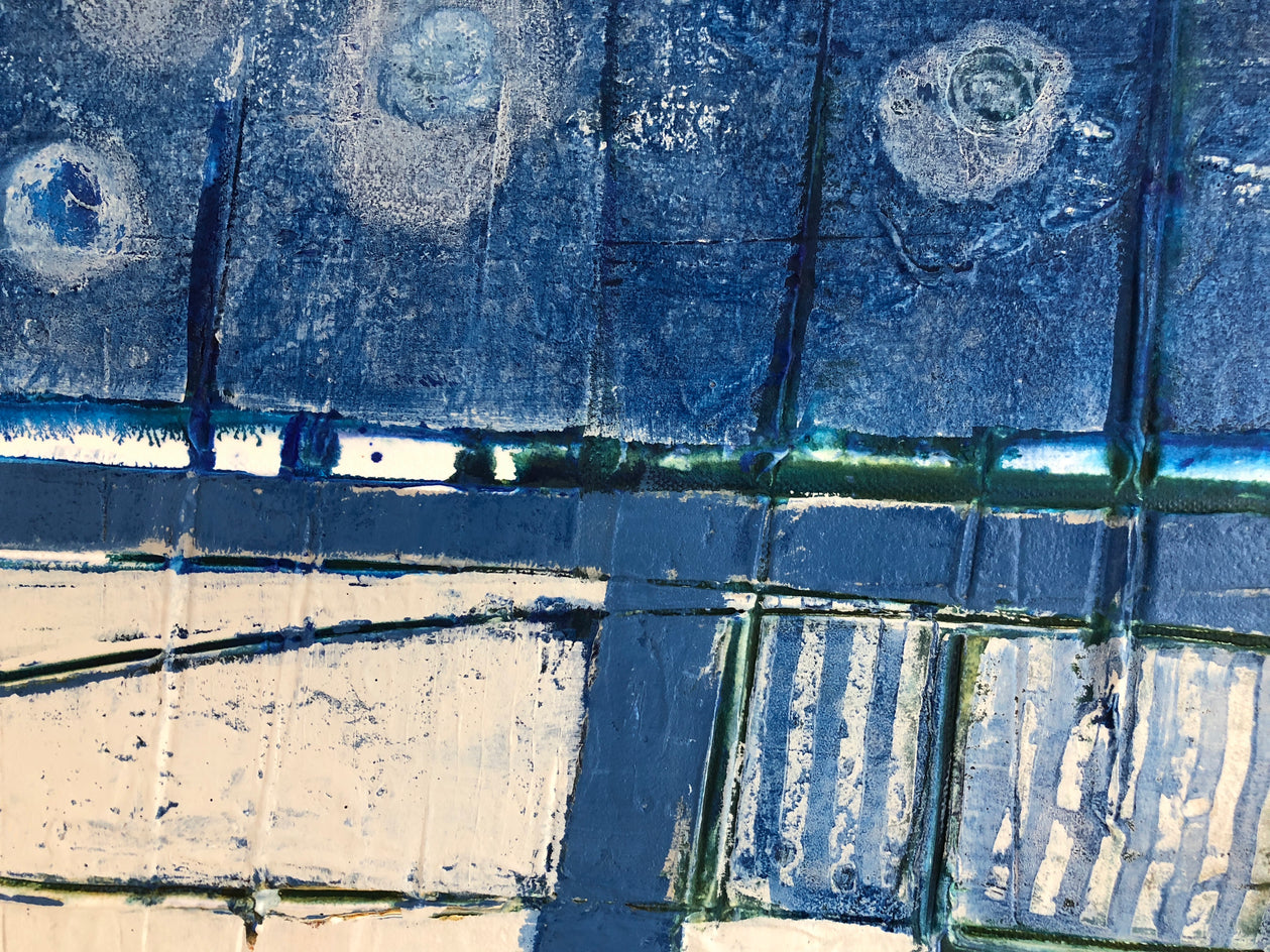 Blue Landscape II by Pat Forbes |  Closeup View of Artwork 