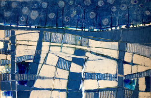 Original art for sale at UGallery.com | Blue Landscape II by Pat Forbes | $1,400 | acrylic painting | 24' h x 36' w | photo 1