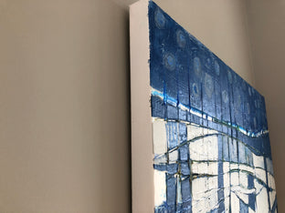 Blue Landscape II by Pat Forbes |  Side View of Artwork 