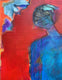 Original art for sale at UGallery.com | Blue Mermaid by Robin Okun | $2,000 | acrylic painting | 48' h x 24' w | thumbnail 4