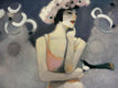 Original art for sale at UGallery.com | Blushing Woman with Bird by Mary Pratt | $2,525 | oil painting | 48' h x 24' w | thumbnail 4