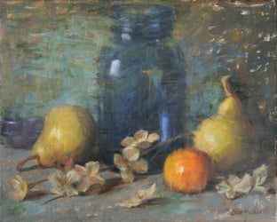 Original art for sale at UGallery.com | Blue Glass Jar by Lisa Nielsen | $600 | oil painting | 11' h x 14' w | photo 1