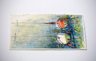 Original art for sale at UGallery.com | Boatyard Buddies 2 by Judy Mudd | $575 | watercolor painting | 15' h x 9' w | photo 3