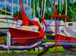 Original art for sale at UGallery.com | Boats at Rest by Fernando Soler | $500 | oil painting | 12' h x 16' w | thumbnail 1