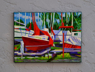 Boats at Rest by Fernando Soler |  Side View of Artwork 