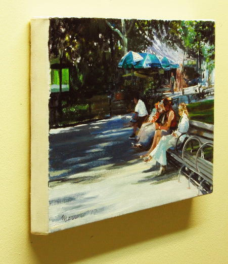 Breaktime in Central Park by Onelio Marrero |  Side View of Artwork 