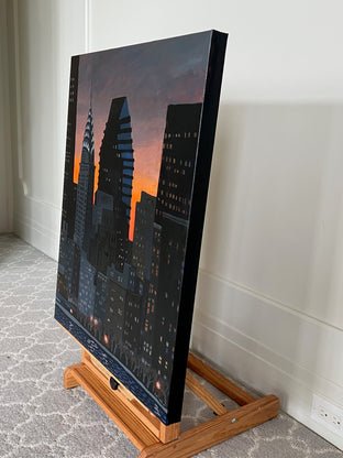 Original art for sale at UGallery.com | Chrysler Building at Sunset by Brian Callaghan | $1,175 | acrylic painting | 30' h x 24' w | photo 2
