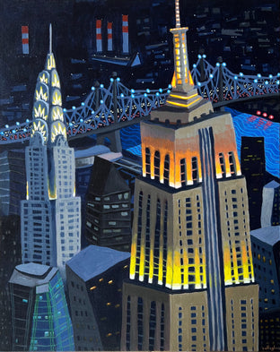 Original art for sale at UGallery.com | Empire & Chrysler by Brian Callaghan | $1,175 | acrylic painting | 30' h x 24' w | photo 1