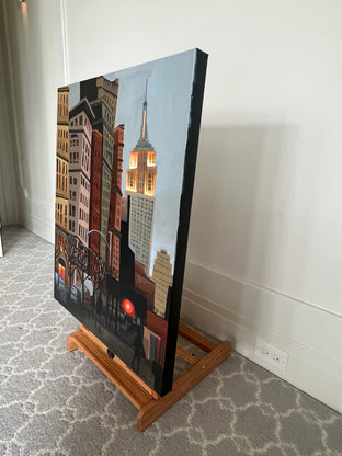 Original art for sale at UGallery.com | Street Scene & Empire State Building by Brian Callaghan | $1,175 | acrylic painting | 30' h x 24' w | photo 2