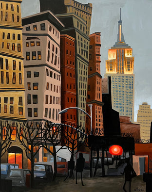 Original art for sale at UGallery.com | Street Scene & Empire State Building by Brian Callaghan | $1,175 | acrylic painting | 30' h x 24' w | photo 1