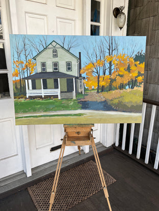 Original art for sale at UGallery.com | House in Fall by Brian McCarty | $1,000 | oil painting | 24' h x 36' w | photo 3