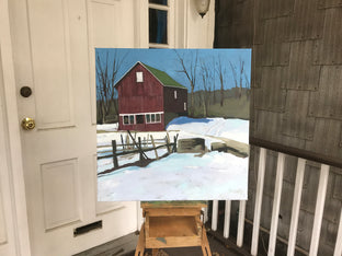 Original art for sale at UGallery.com | House in Winter by Brian McCarty | $550 | oil painting | 20' h x 20' w | photo 3