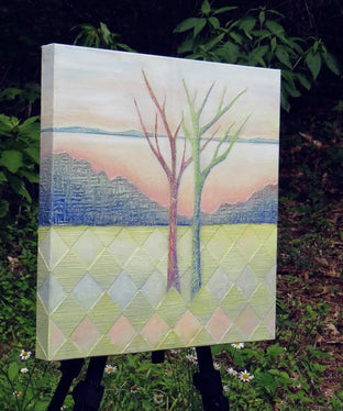 Original art for sale at UGallery.com | Standing Together by Brit J Oie | $750 | mixed media artwork | 20' h x 20' w | photo 2