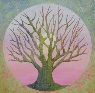 Original art for sale at UGallery.com | Tree of Life - Spring by Brit J Oie | $950 | mixed media artwork | 24' h x 24' w | photo 1