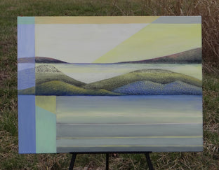 Original art for sale at UGallery.com | New Horizons by Brit J Oie | $1,850 | mixed media artwork | 29' h x 39' w | photo 3