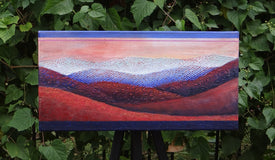Original art for sale at UGallery.com | Red Earth by Brit J Oie | $450 | mixed media artwork | 10' h x 20' w | thumbnail 3