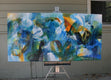 Original art for sale at UGallery.com | Burmskadeedle by Courtney Jacobs | $2,825 | acrylic painting | 36' h x 72' w | thumbnail 3