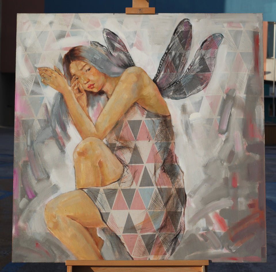 Inside Out /Grey/ by Mika Burt |  Context View of Artwork 