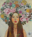 Original art for sale at UGallery.com | The Earth 2 by Mika Burt | $1,050 | oil painting | 13.78' h x 11.81' w | thumbnail 1