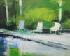 Original art for sale at UGallery.com | By the Pool by Janet Dyer | $950 | acrylic painting | 20' h x 20' w | thumbnail 4