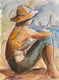 Original art for sale at UGallery.com | By the Sea by Sharon Sieben | $450 | watercolor painting | 12' h x 9' w | thumbnail 1