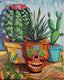 Original art for sale at UGallery.com | Cactus Garden by Kira Yustak | $700 | acrylic painting | 20' h x 16' w | thumbnail 1