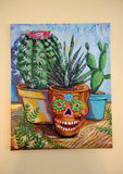 Original art for sale at UGallery.com | Cactus Garden by Kira Yustak | $700 | acrylic painting | 20' h x 16' w | thumbnail 3