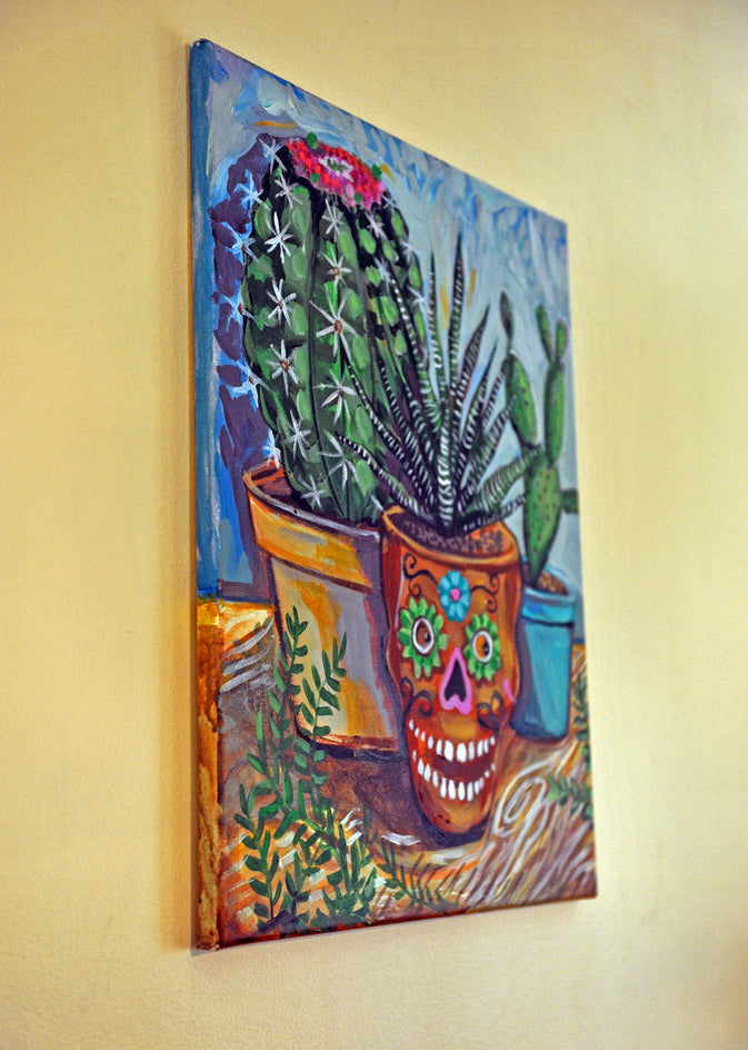 Cactus Garden by Kira Yustak |  Side View of Artwork 