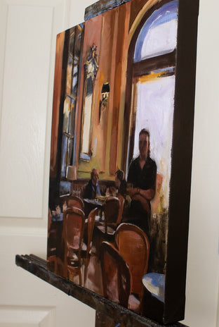 Cafe in Budapest by Jonelle Summerfield |  Side View of Artwork 