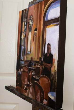 Original art for sale at UGallery.com | Cafe in Budapest by Jonelle Summerfield | $575 | oil painting | 16' h x 12' w | photo 2