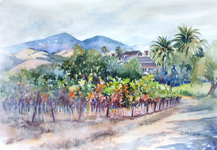 Original art for sale at UGallery.com | California Wine Country by Catherine McCargar | $950 | watercolor painting | 14' h x 20' w | photo 1
