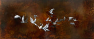 Original art for sale at UGallery.com | This Is Not a Flock of Birds by Candice Eisenfeld | $4,400 | acrylic painting | 24' h x 52' w | thumbnail 1