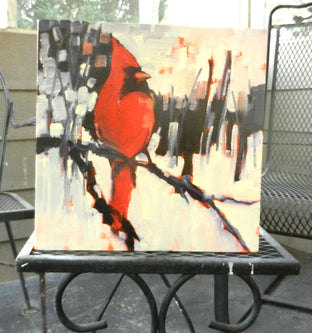 Original art for sale at UGallery.com | Cardinal Rule by Mary Pratt | $350 | oil painting | 12' h x 12' w | photo 3